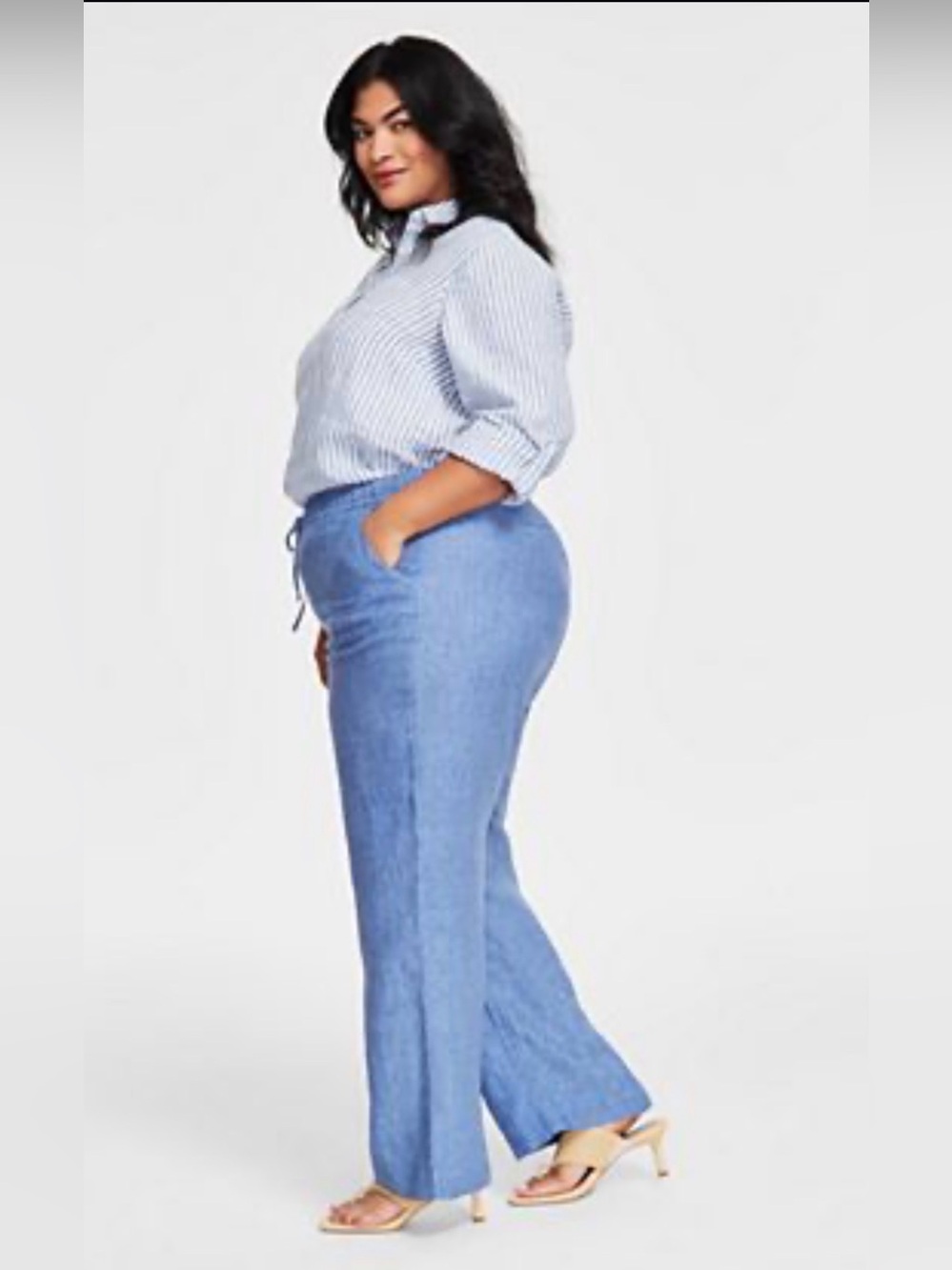 Charter Club Light Blue Linen Pants